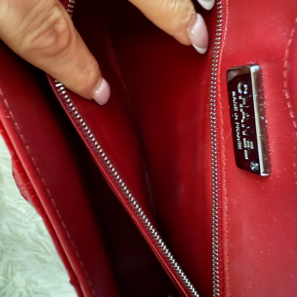 Chanel Small Red Python Flap Bag, Silver Hardware - Picture 15 of 15